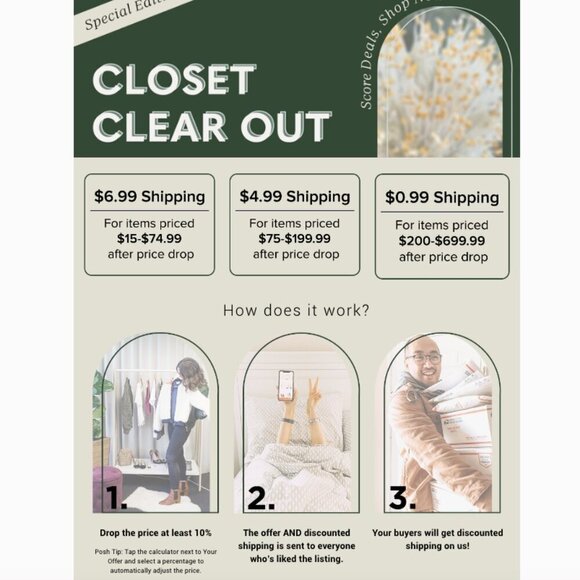 Closet Clear Out Fridays and Sundays!!! Discounted Shipping and 10%+ Discount! - Picture 1 of 3